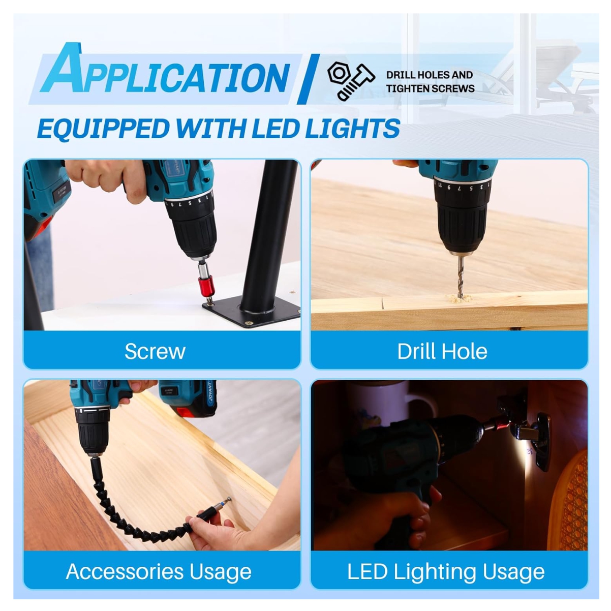 Miniatura 4 de Taladro de mano 2 Batería Mas Accesorios